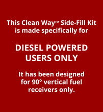 Clean Way Side-Fill Fuel Kit--For 90° vertical DIESEL FUEL RECEIVERS ONLY