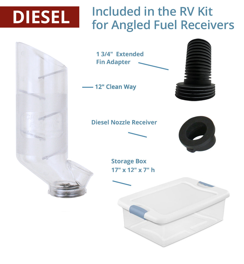 Clean Way Fuel Fill RV Kit - For Angled Fuel Receivers - DIESEL